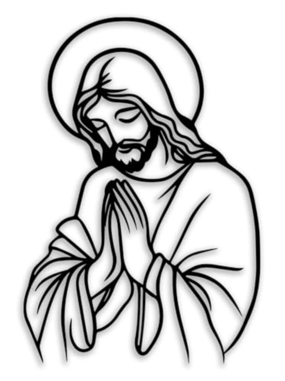 BRAND NEW Jesus Praying Hands Metal Wall Decor